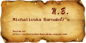 Michalicska Barnabás névjegykártya
