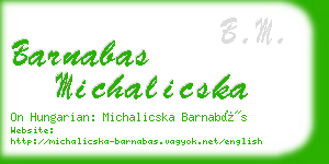 barnabas michalicska business card